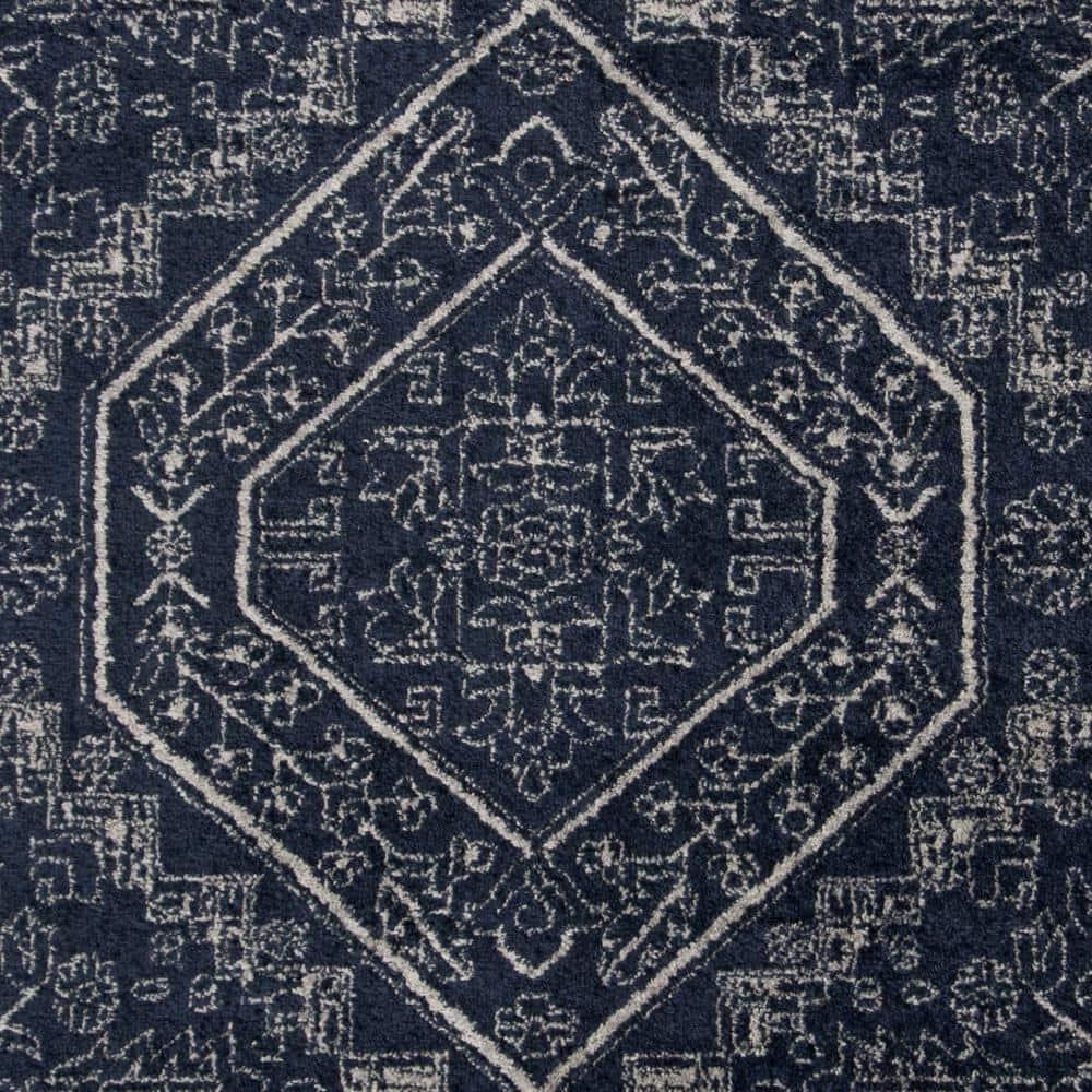 Adirondack ADR108 Power Loomed Area Rug - Navy/Ivory - 6'x6' - Safavieh.