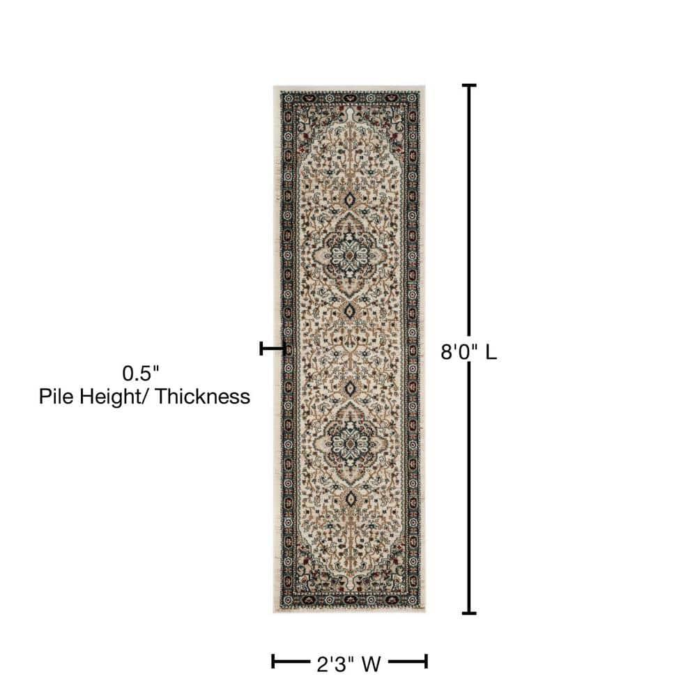 Lyndhurst LNH338 Power Loomed Runner Rug - Cream/Beige - 2'3"x8' - Safavieh.