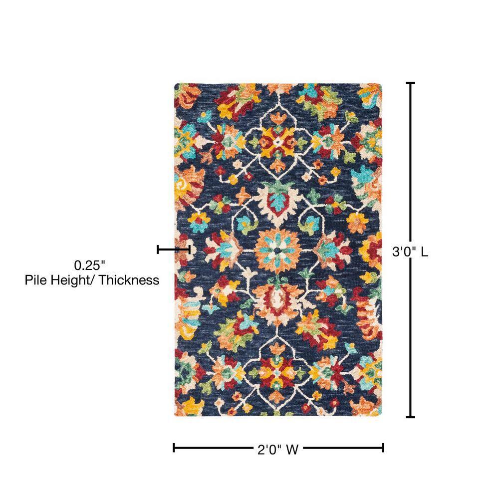 Aspen APN510 Hand Tufted Indoor Accent Rug - Navy/Red - 2'x3' - Safavieh