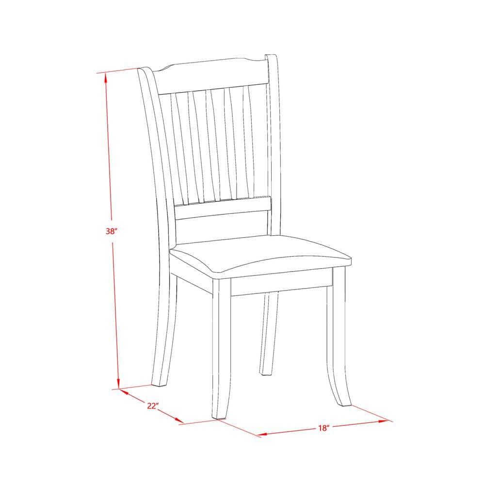 Mahogany Asian Hardwood Dining Table Set with Brown Slat Back Chairs