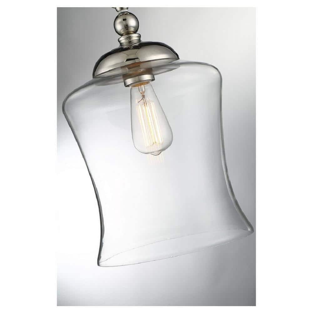 1 Light Mini Pendant in Polished Nickel by Meridian Lighting M70019PN
