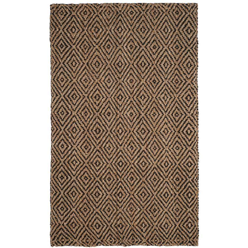 Natural Fiber NF181 Hand Woven Indoor Area Rug - Natural/Black - 4'x6' - Safavieh.