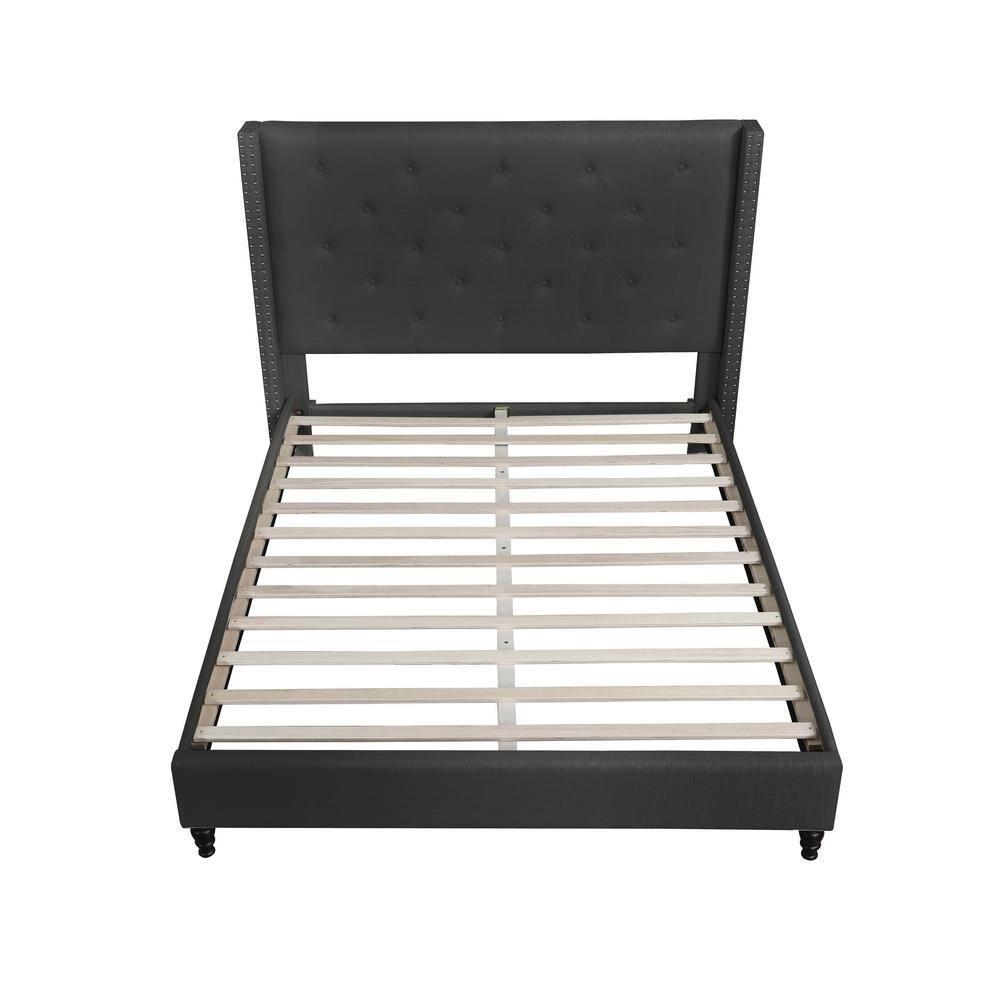 Best Master Furniture Valentina California King Size Transitional Wood Platform Bed, Black