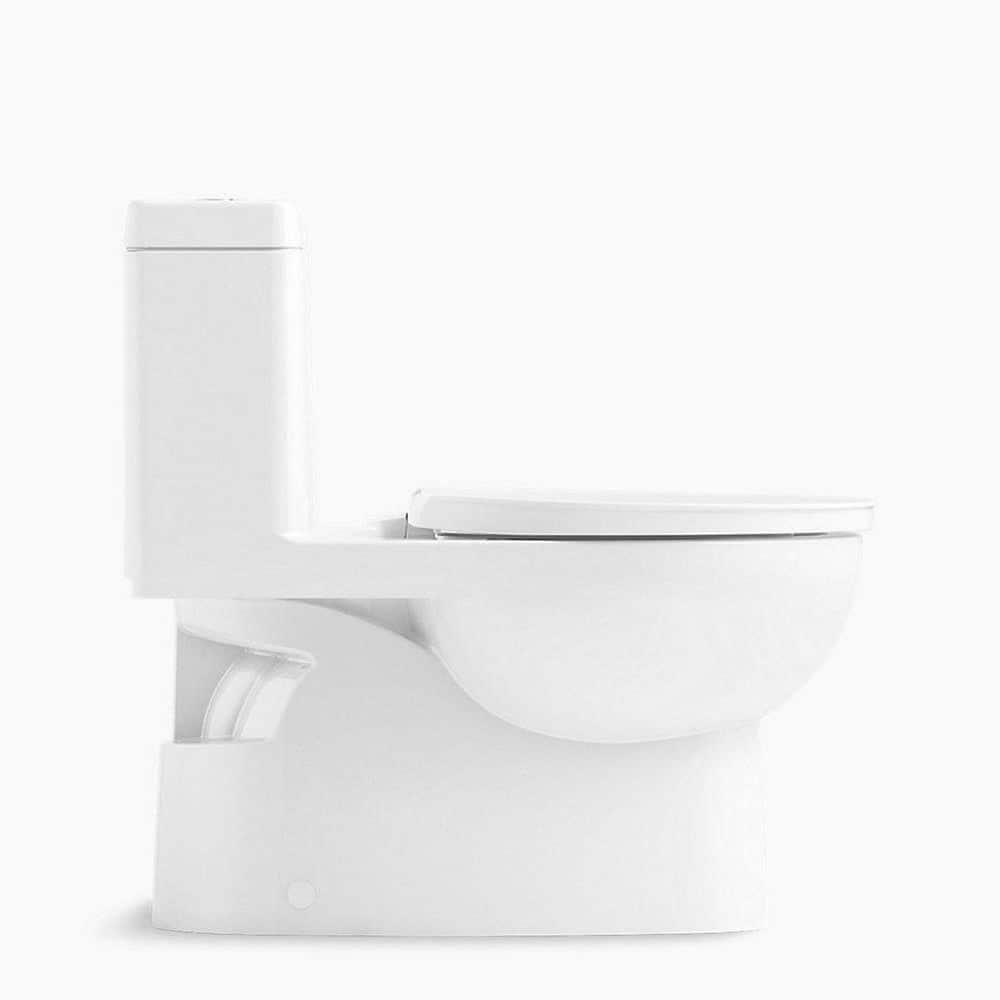 White Compact Elongated One-Piece Dual Flush Toilet