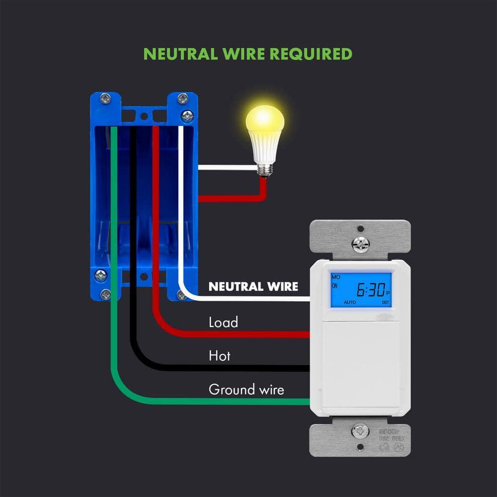 Digital Astronomic Timer Switch, 7-Day Programmable, Single Pole or 3-Way
