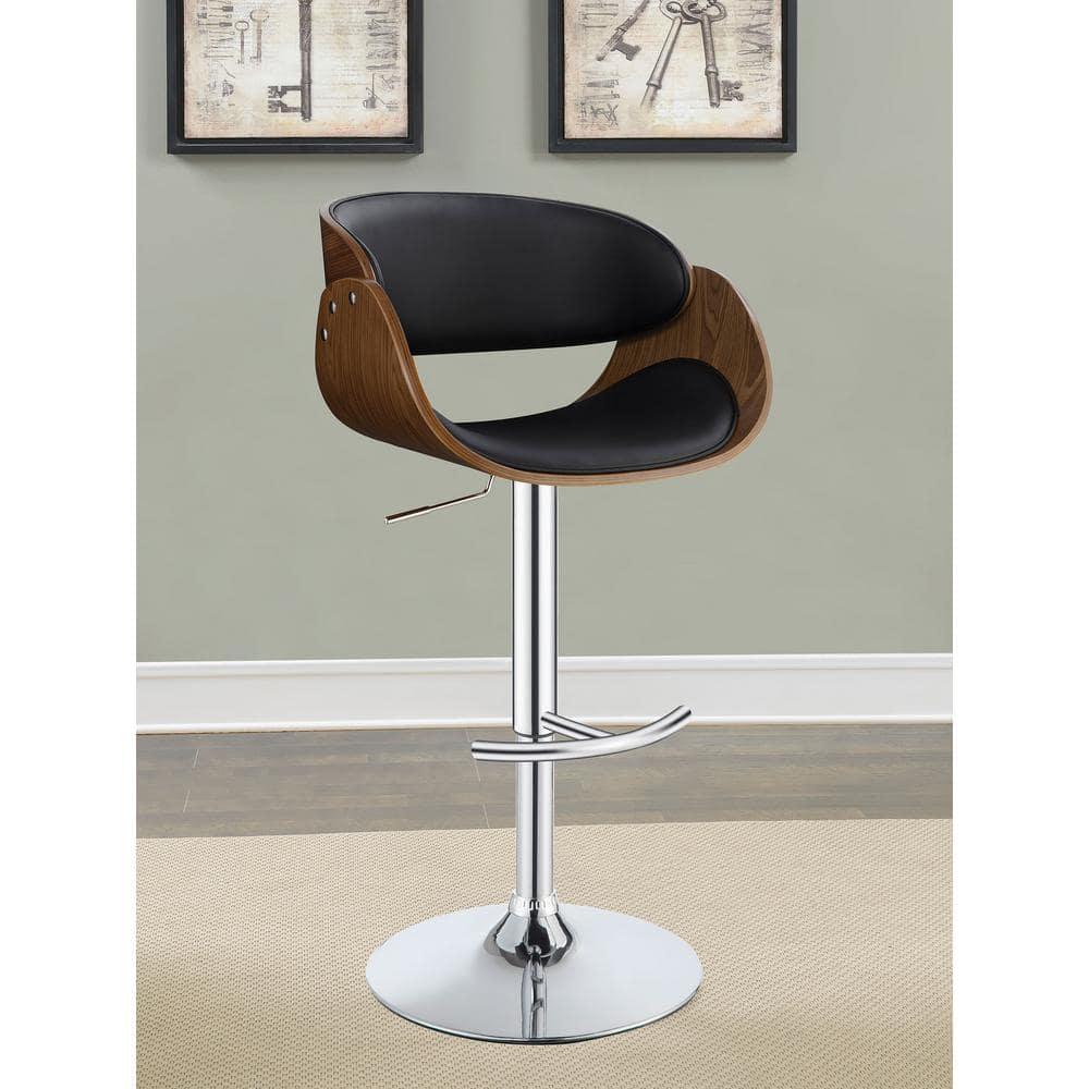 Dana Adjustable Bar Stool Black and Chrome