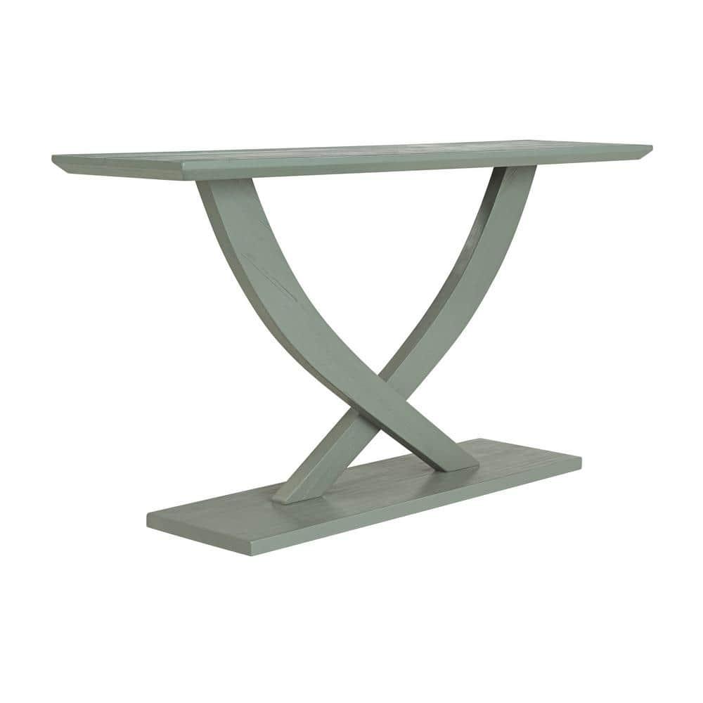 Boraam Rasmus Console Table Spanish Moss: Rubberwood Entryway Furniture, Transitional Style