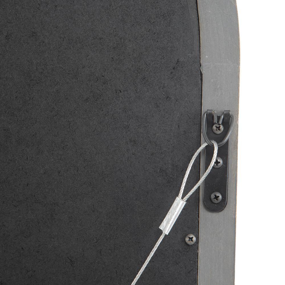 Noble House Shmuel Traditional Arched Windowpane Mirror, Gray Wash