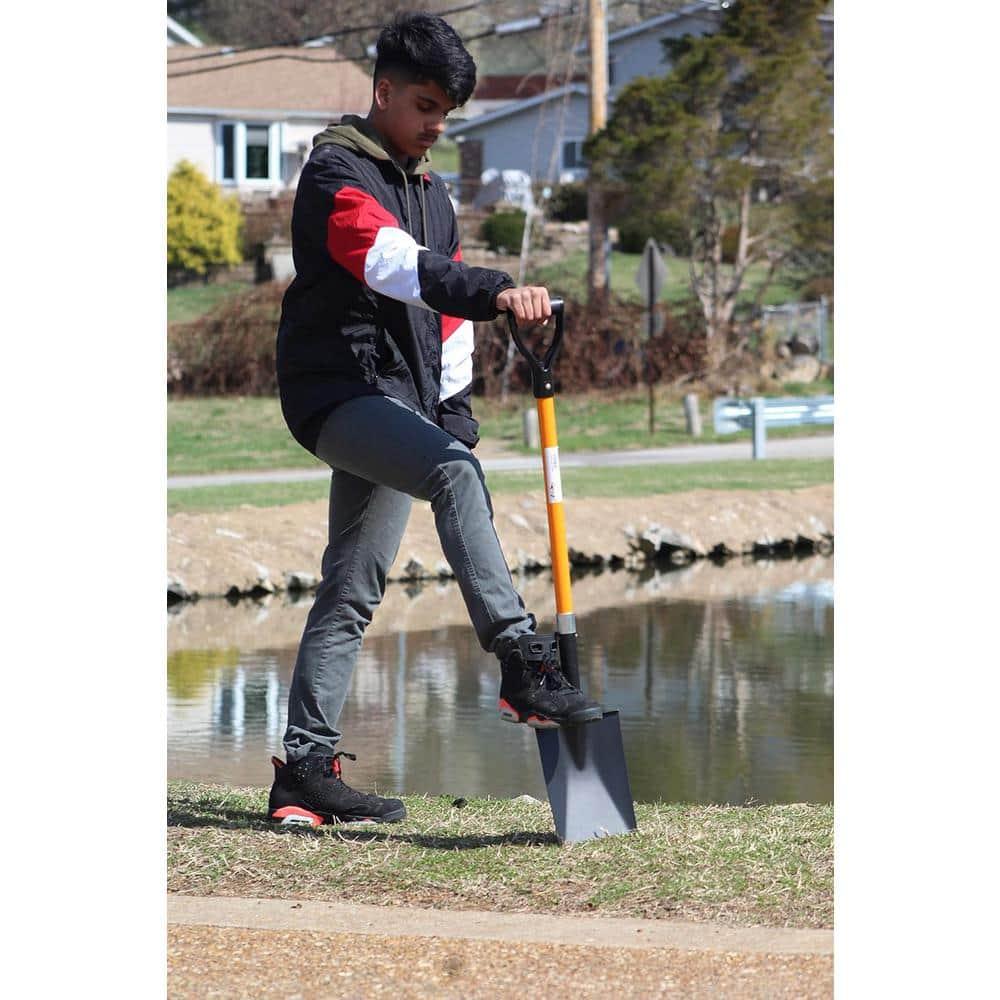 Ashman Online Heavy Duty Spade Shovel - 41 inches Long Orange Metal Shovel With D Grip Handle (1 Pack)