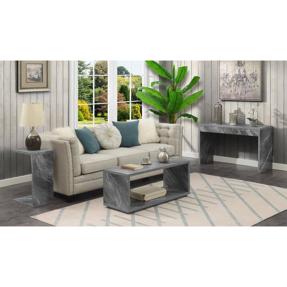 Convenience Concepts Northfield Admiral C End Table, Gray Faux Marble
