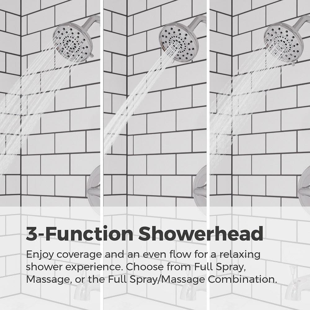 Ladera Single Handle 3-Spray Tub and Shower Faucet 1.8 GPM in Polished Chrome (Valve Included)