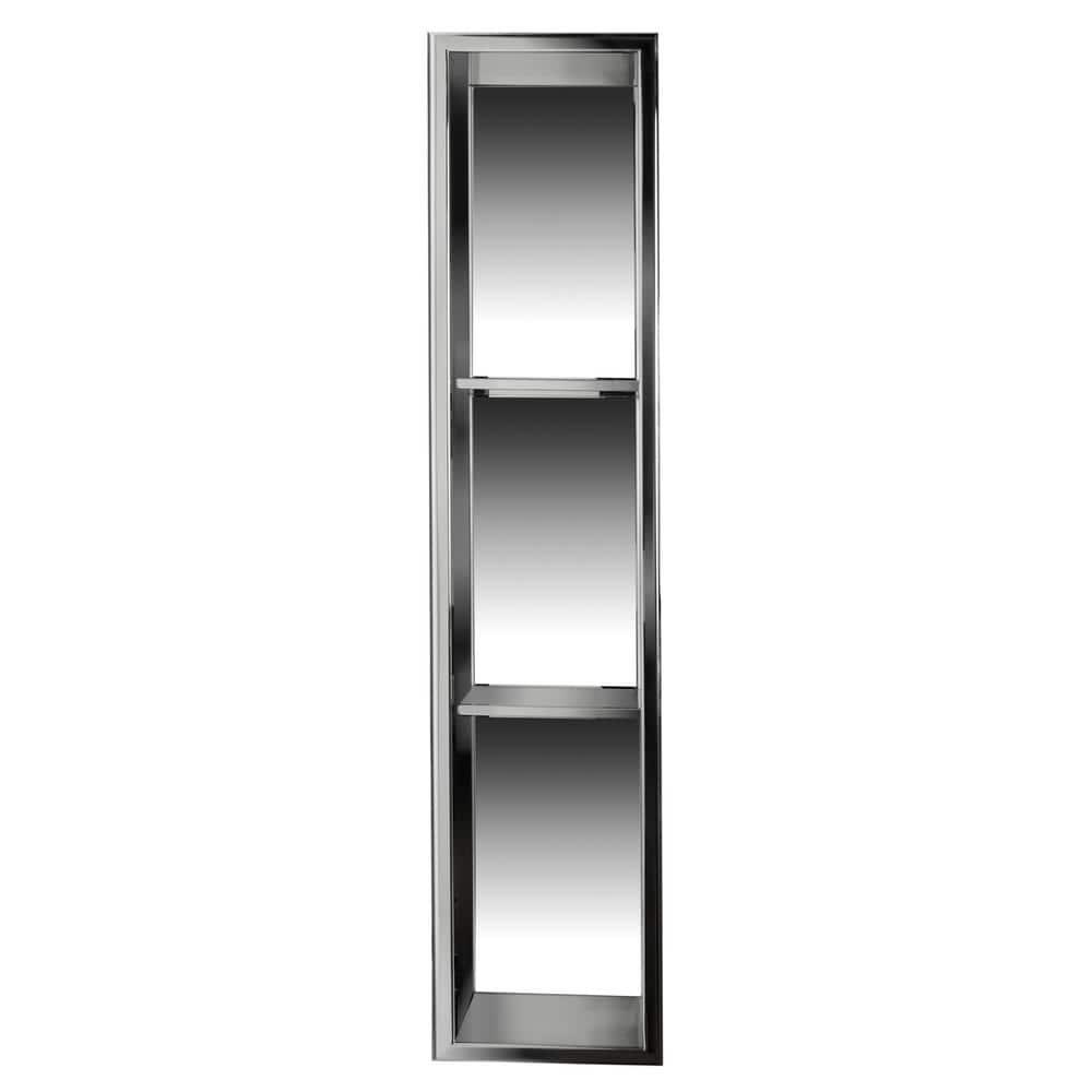 Vertical Stainless Steel Triple Shower Niche
