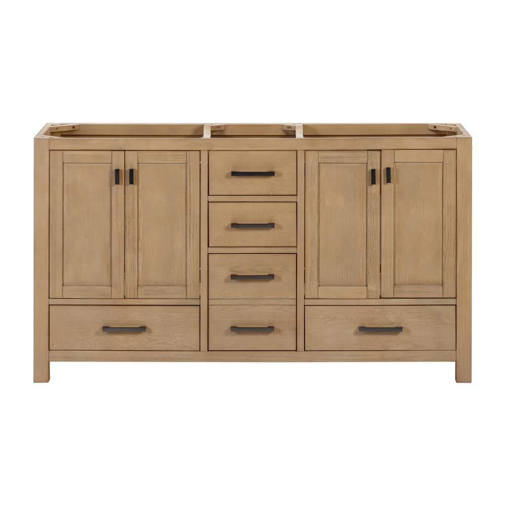 Mercury Row® Souther 60'' Double Bathroom Vanity Base Only in Brushed Oak Finish