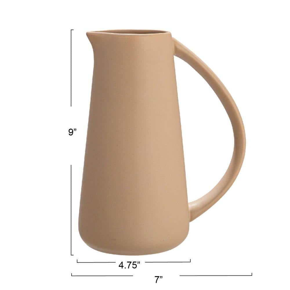 Bloomingville Modern Stoneware Pitcher, Putty Beige