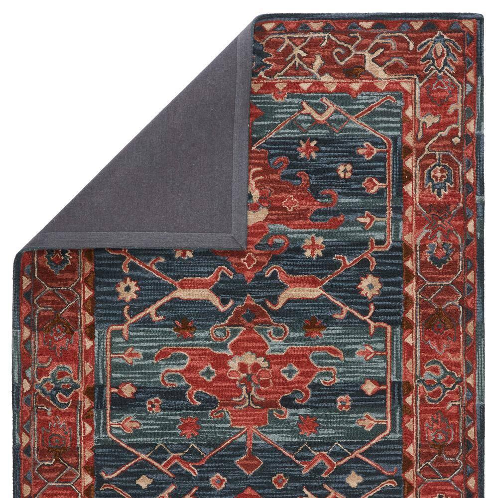 Handmade Blue Wool Medallion Tufted 5' x 8' Rug