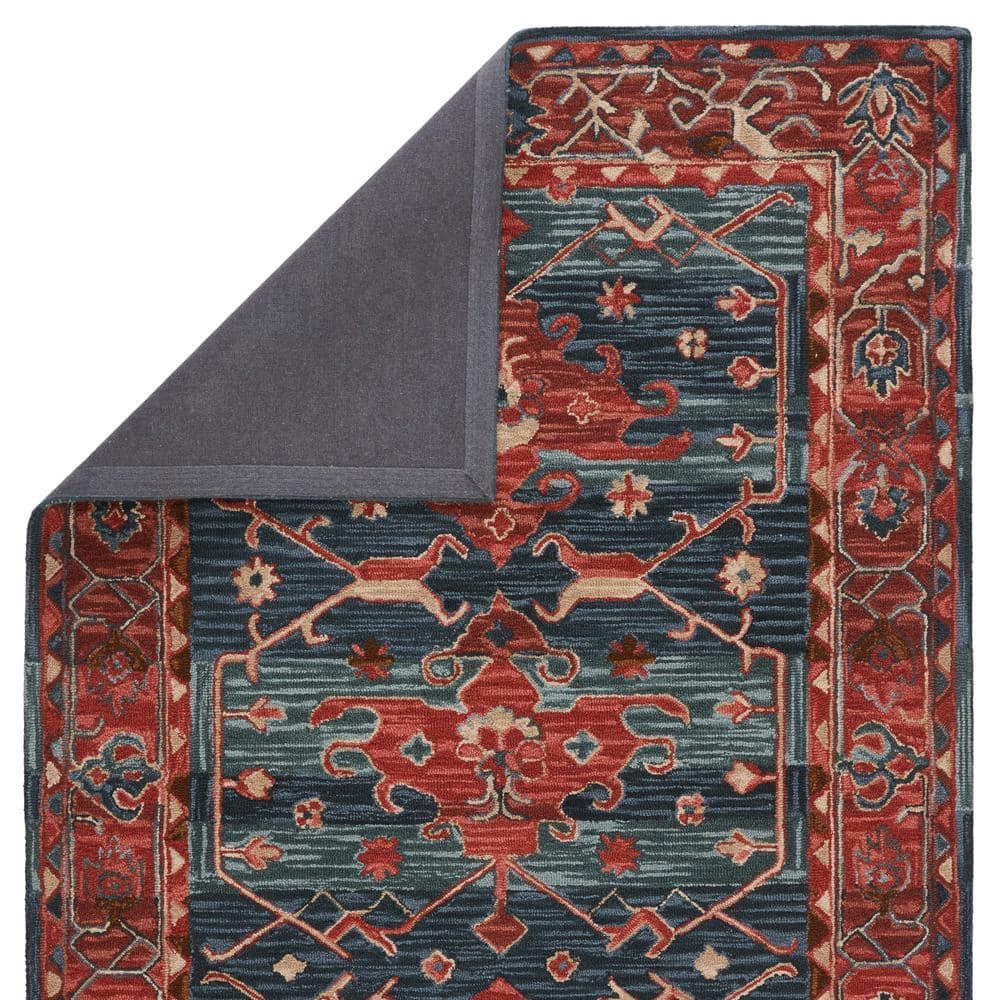 Handmade Blue Wool Medallion Tufted 5' x 8' Rug