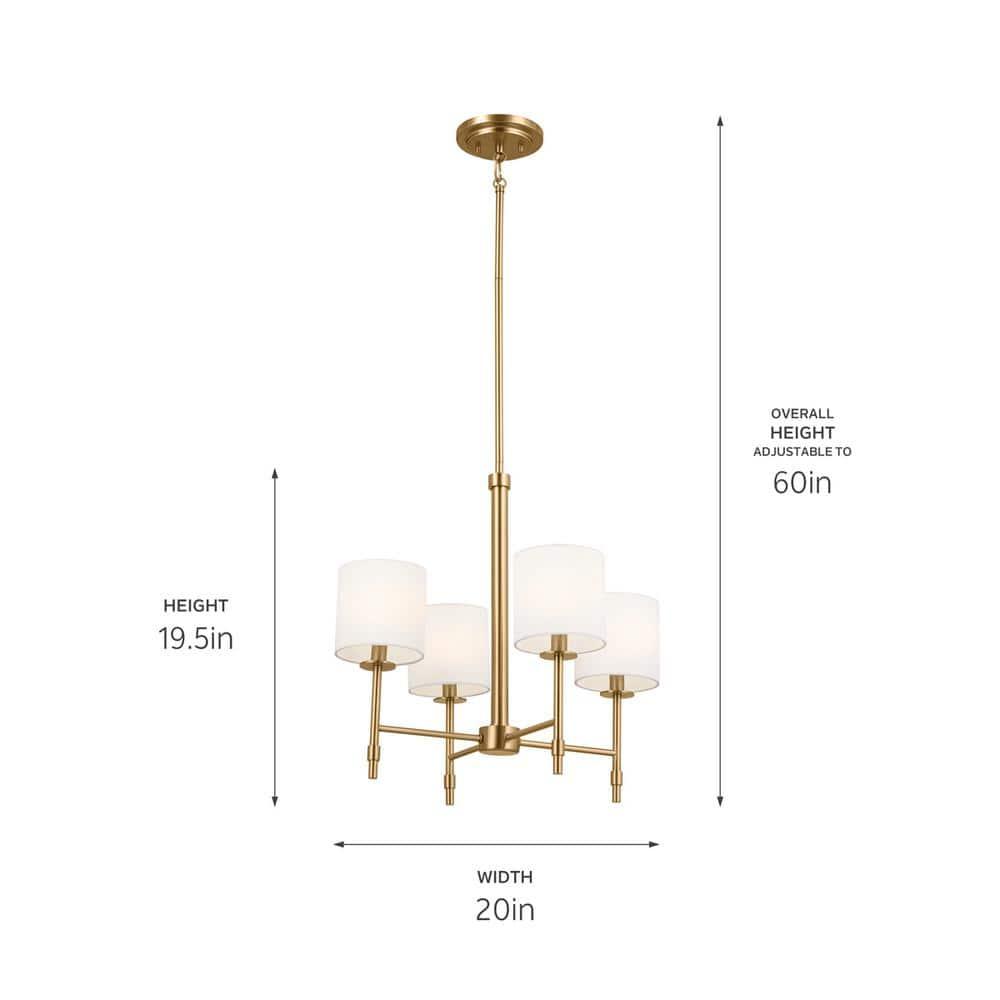 Kichler Lighting Ali 4 - Light Chandelier in  Brushed Natural Brass