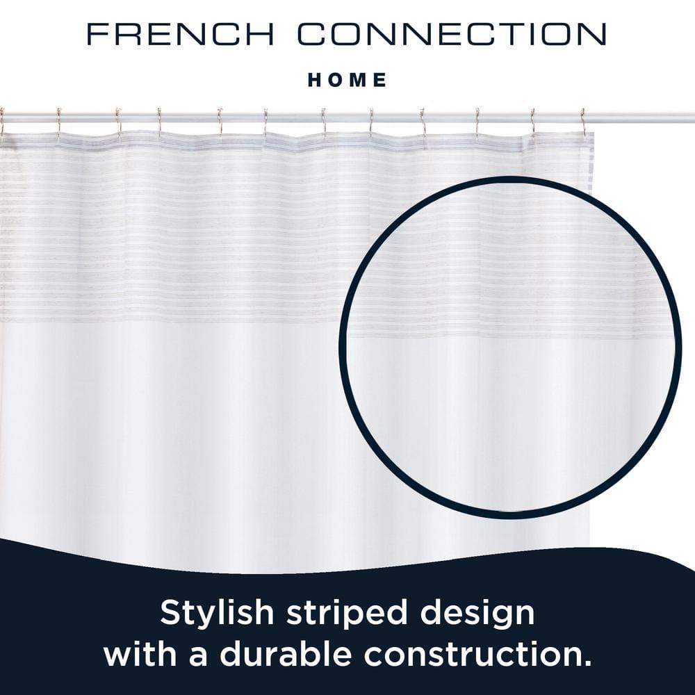 French Connection French Connection Striped 13 Piece Shower Curtain Set + Hooks