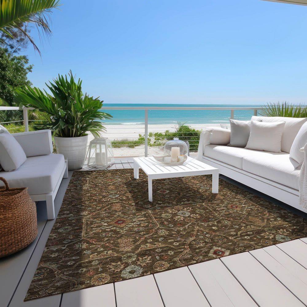 Addison Rugs Chantille ACN1130 Chocolate 3' x 5' Indoor Outdoor Area Rug, Easy Clean, Machine Washable, Non Shedding, Bedroom, Entry, Living Room, Dining Room, Kitchen, Patio Rug