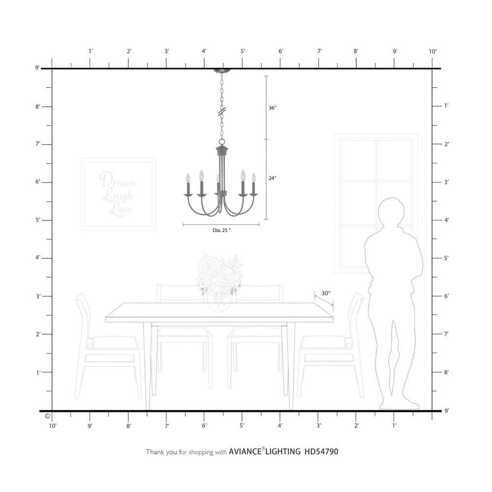 Livex Lighting Estate 5 - Light Chandelier in  Bronze