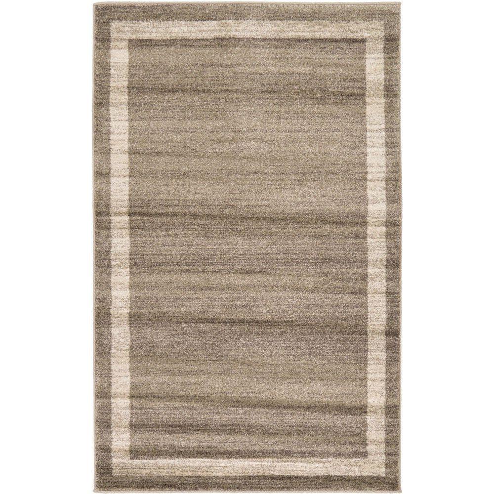 Unique Loom Del Mar Collection Area Rug - Maria (3' 3" x 5' 3" Rectangle Light Brown/Ivory)