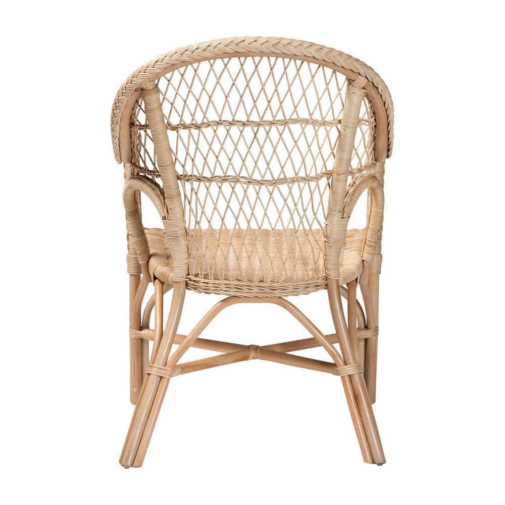 bali & pari Zaira Modern Bohemian Natural Rattan Arm Chair