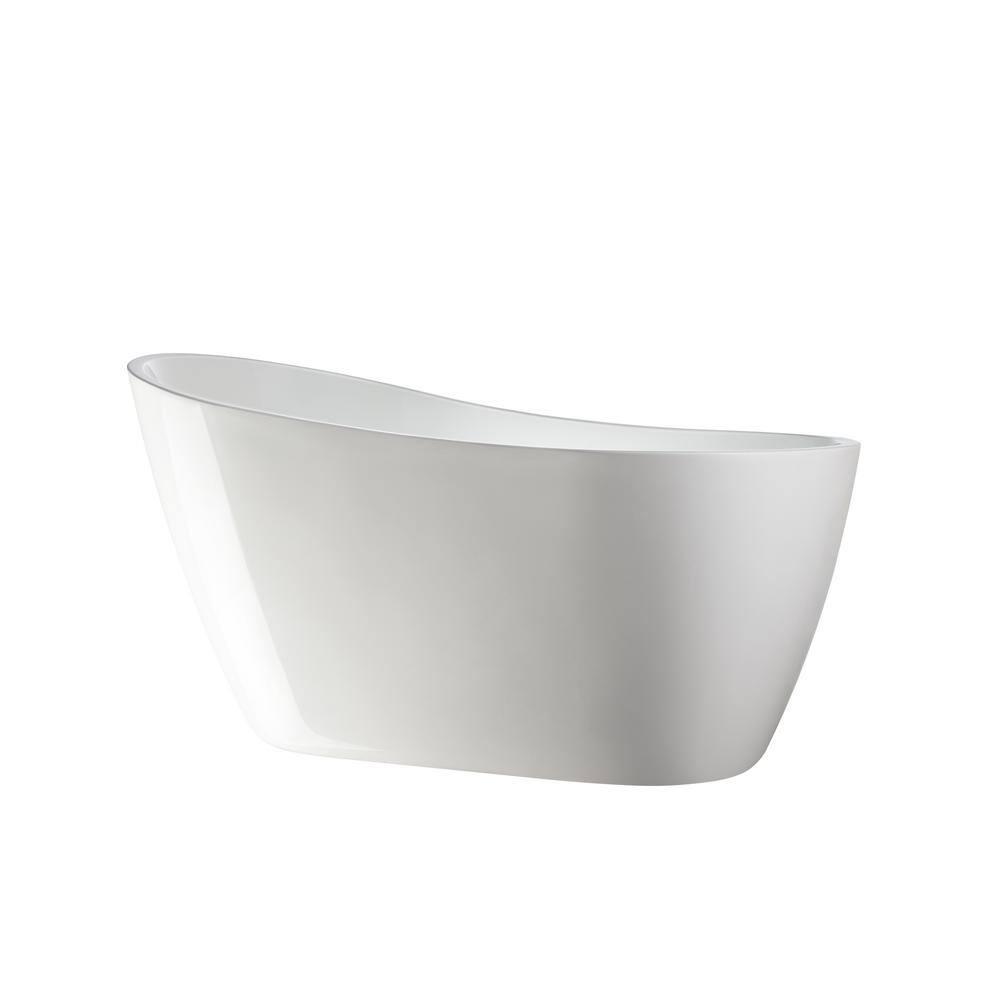 Maya 55" x 28" Freestanding Soaking Acrylic Bathtub