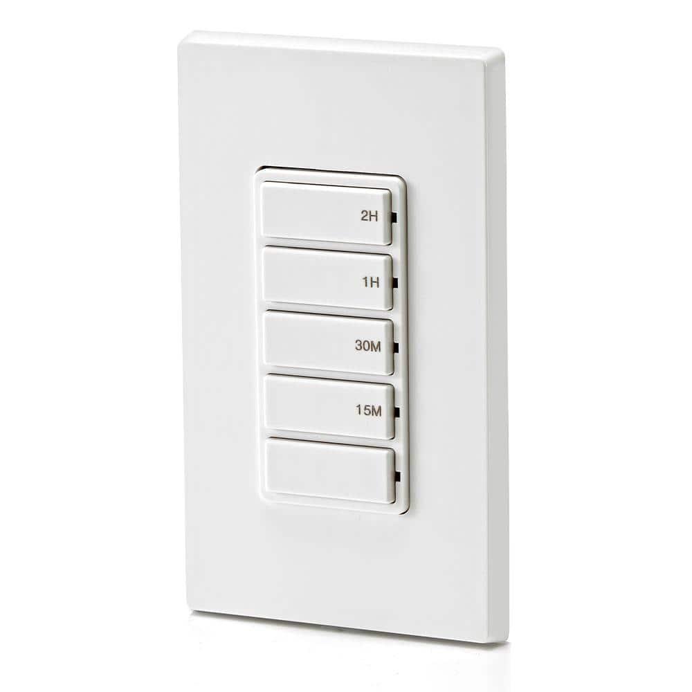 White Digital In-Wall Countdown Timer Switch with Push Buttons