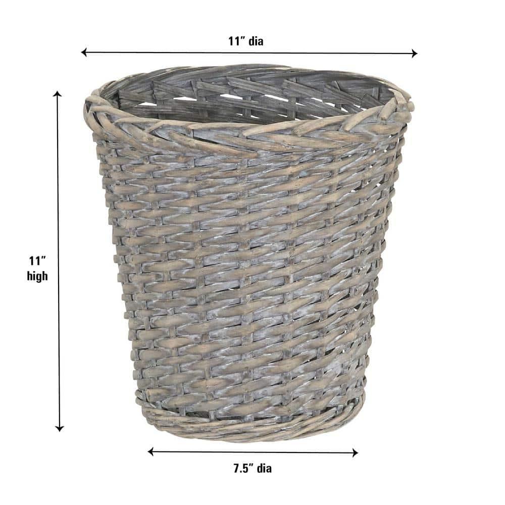 Household Essentials Willow Wicker Open Waste Basket