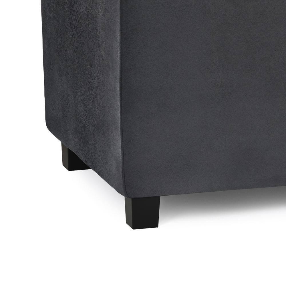 Simpli Home Avalon 42"W Upholstered Storage Ottoman with 3 Flip-Over Serving Trays