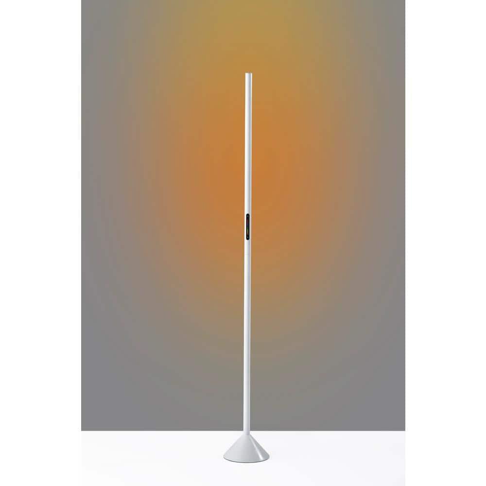 Matte White LED Floor Lamp with Slide Dimmer and RGB Switch