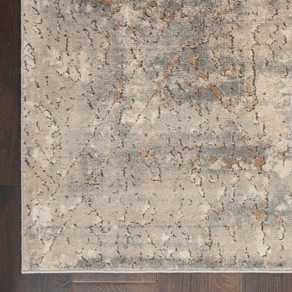 Nourison Concerto Abstract Contemporary Area Rug Beige Grey 2'2" x 3'9"