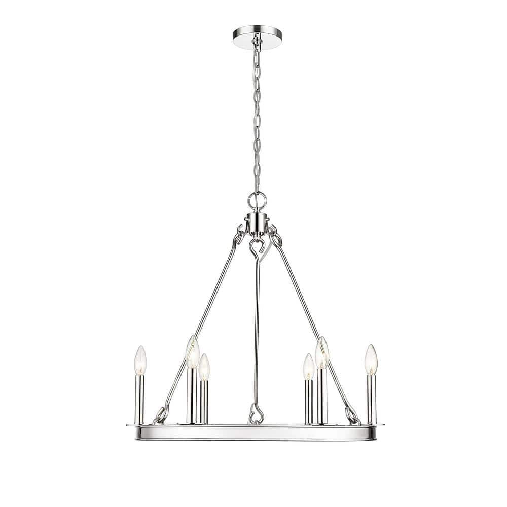 Z-Lite Barclay 6 - Light Dimmable Wagon Wheel Chandelier
