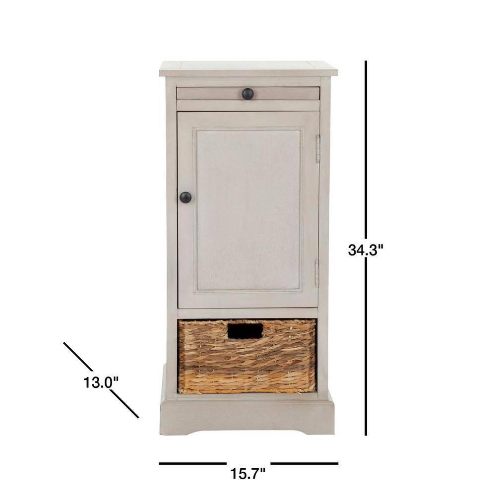 Raven Tall Storage Unit - Vintage Grey - Safavieh.
