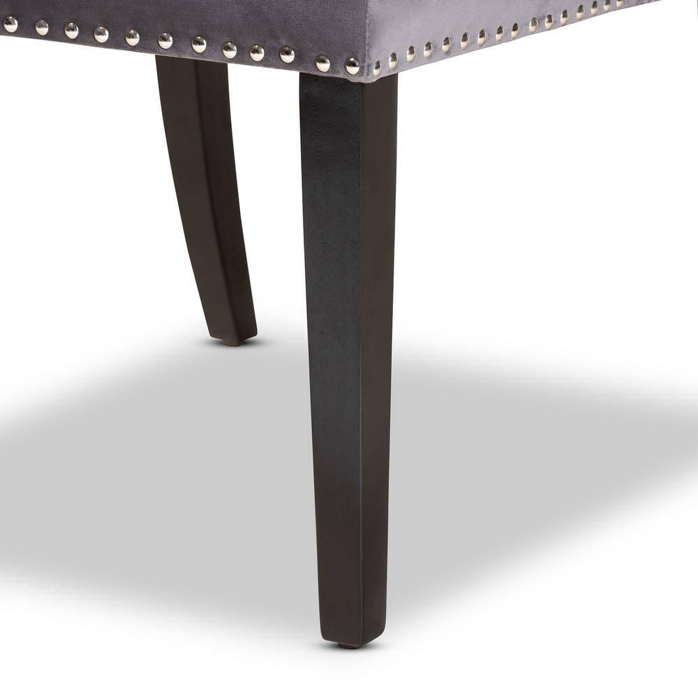 Lamont Modern Contemporary Transitional Grey Velvet Fabric Upholstered & Wood Wingback Dining Chair