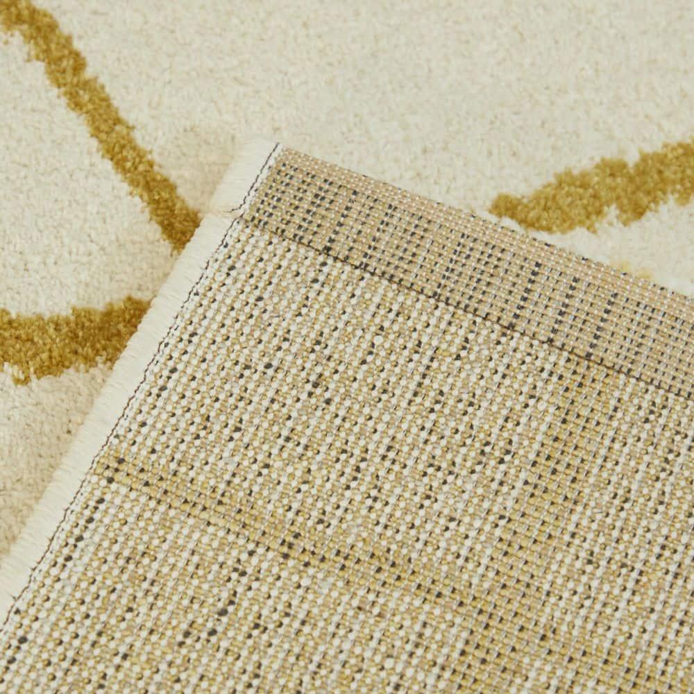 Descartes Abstract Modern Area Rug Mustard 6'7" x 9' 6' x 9' Ivory