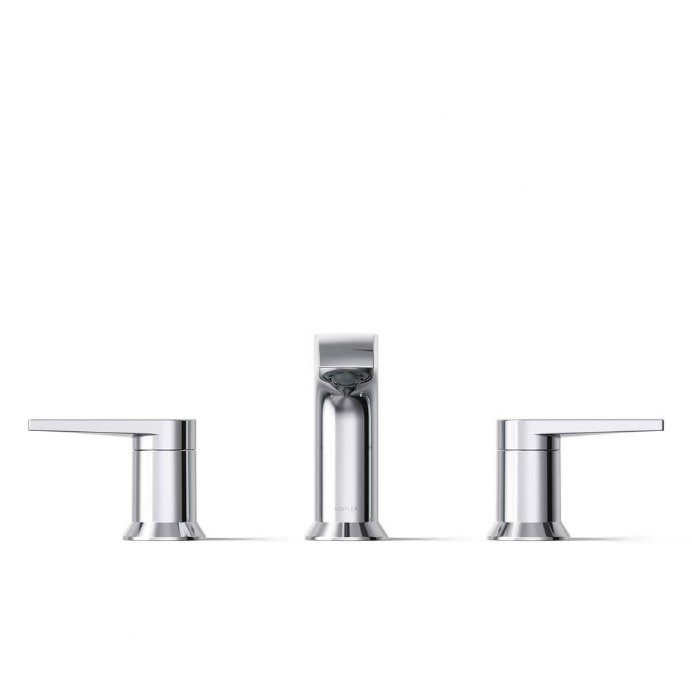 Kohler Hint Widespread Bathroom Faucet with Pop-Up Drain Assembly, 3 Hole 2-Handle Bathroom Sink Faucet, 1.2 gpm