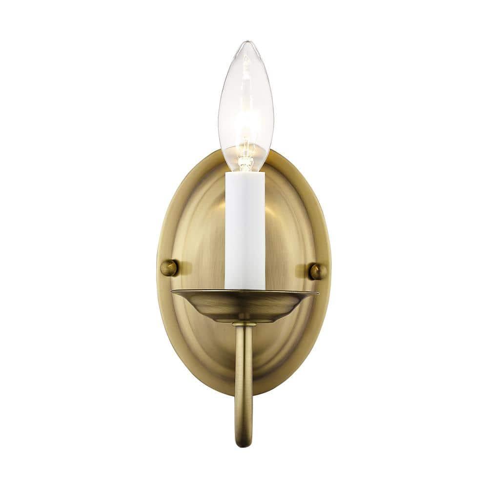 Livex Lighting Home Basics 1 - Light Wall Light in  Antique Brass
