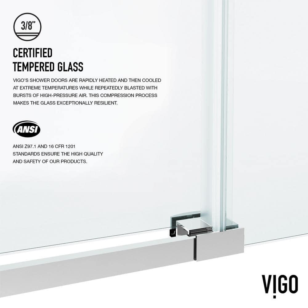 Hamilton 56-60" W x 78" H Sliding Frameless Shower Door with 3/8" Clear Glass