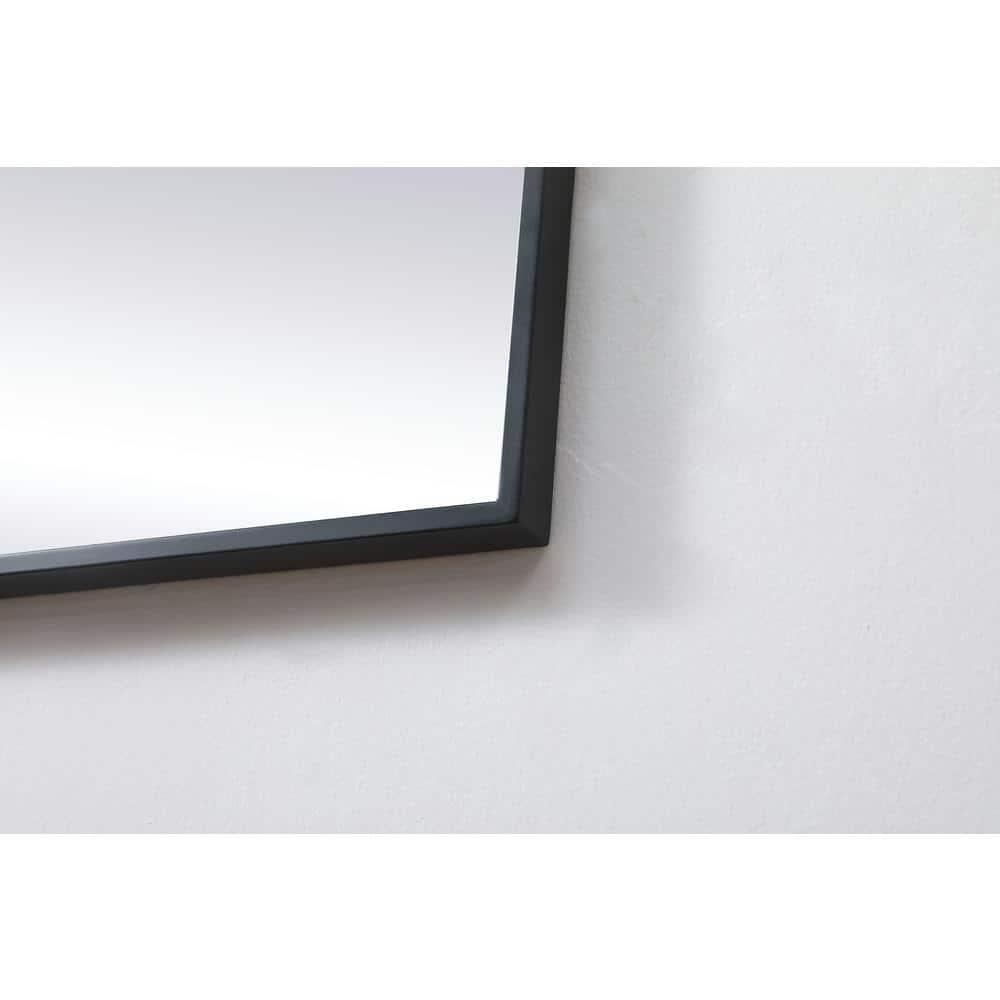 Elegant Lighting Metal Frame Square Mirror 24 inch in Black