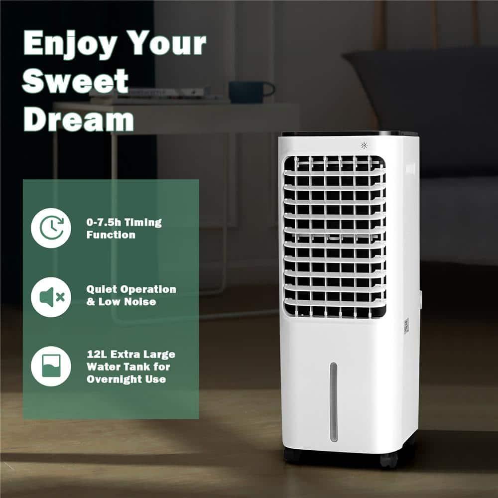 Costway 4-in-1 Portable Evaporative Air Cooler 12L Water Tank 4 Ice Boxes
