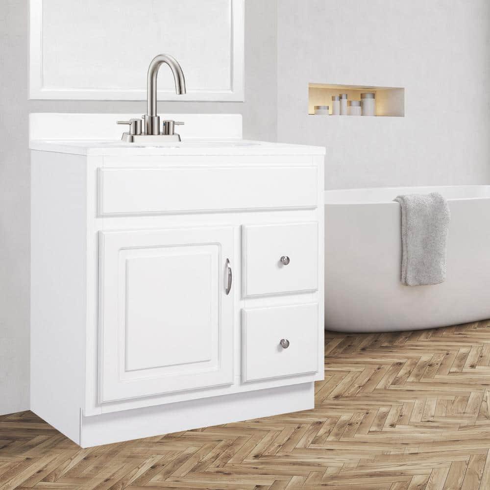 Design House Concord Bathroom Vanity Without Top in White, Unassembled, 30-inch