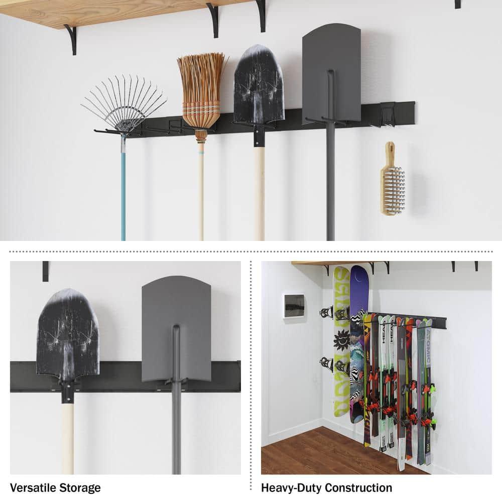 Garage Shelving Wall Organizer for Sports Equipment or Yard Tools - Ski or Snowboard Wall Mount - Storage Rack with 265lbs Capacity by Rad Sportz