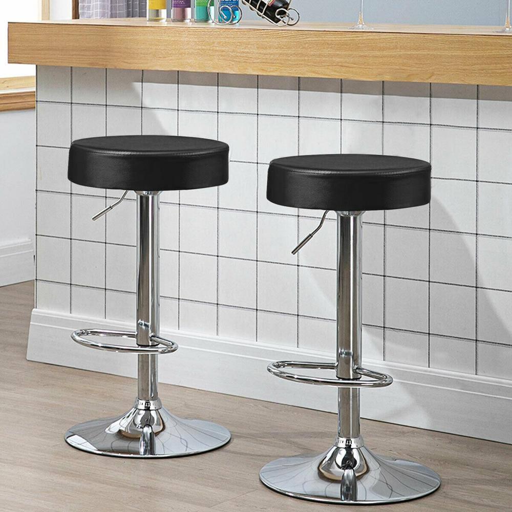 Ivy Bronx Set of 2 Adjustable Swivel Round Bar Stool Pub Chairs