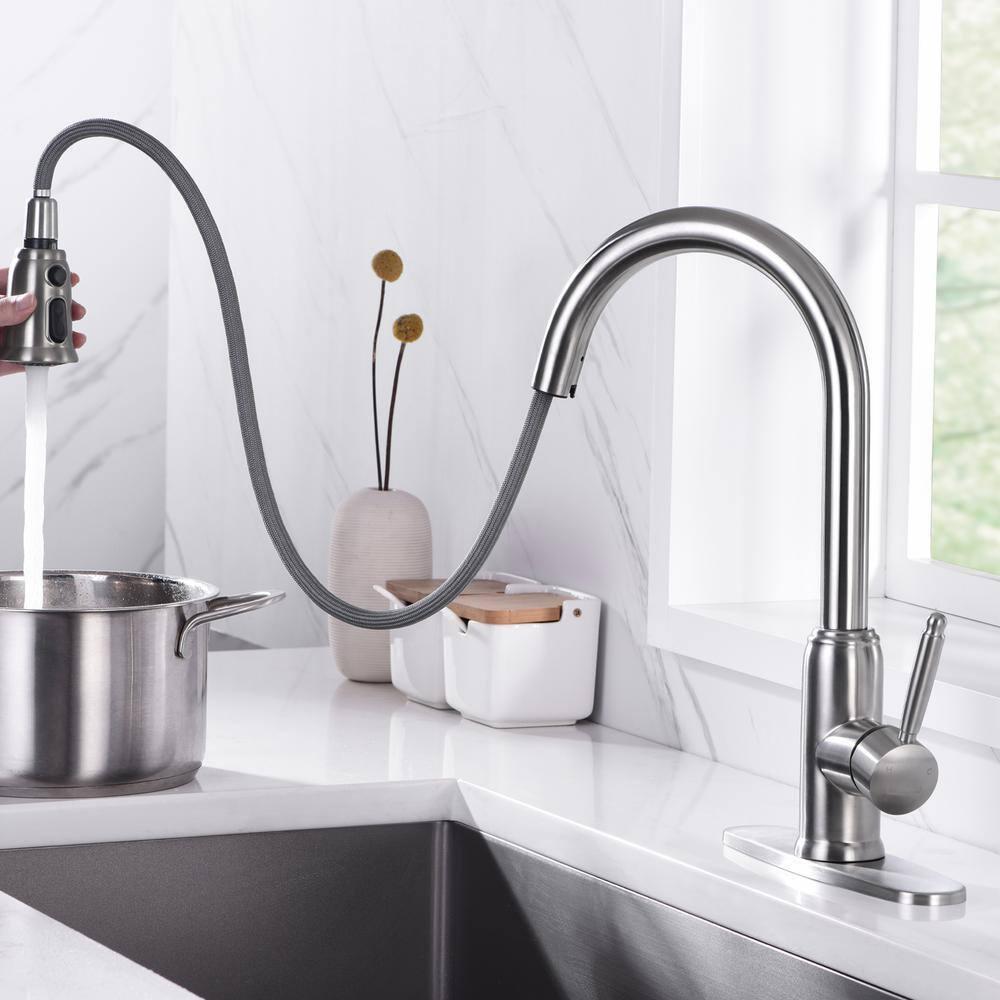 WOWOW 2310101-S-WF WOWOW Pull Down Kitchen Faucet with Soap Dispenser