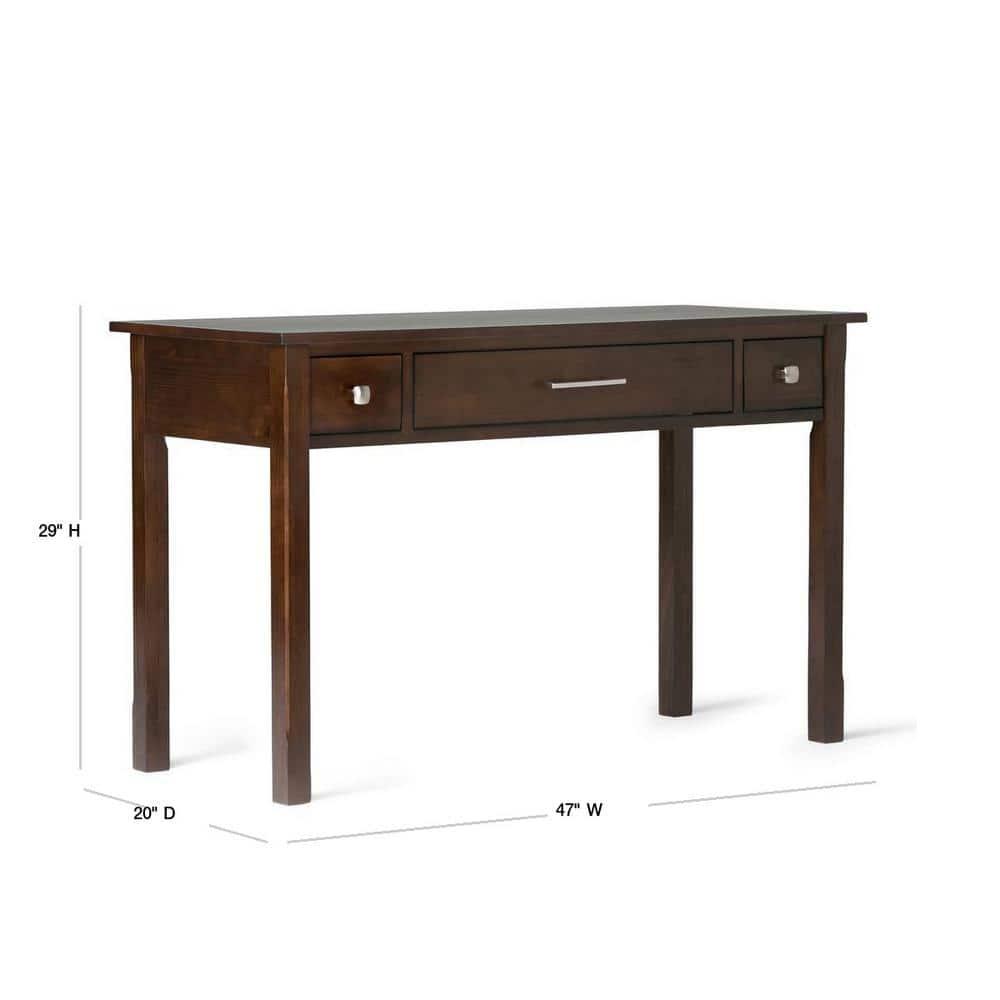 Simpli Home Avalon Solid Wood Desk with Keyboard Tray and Storage