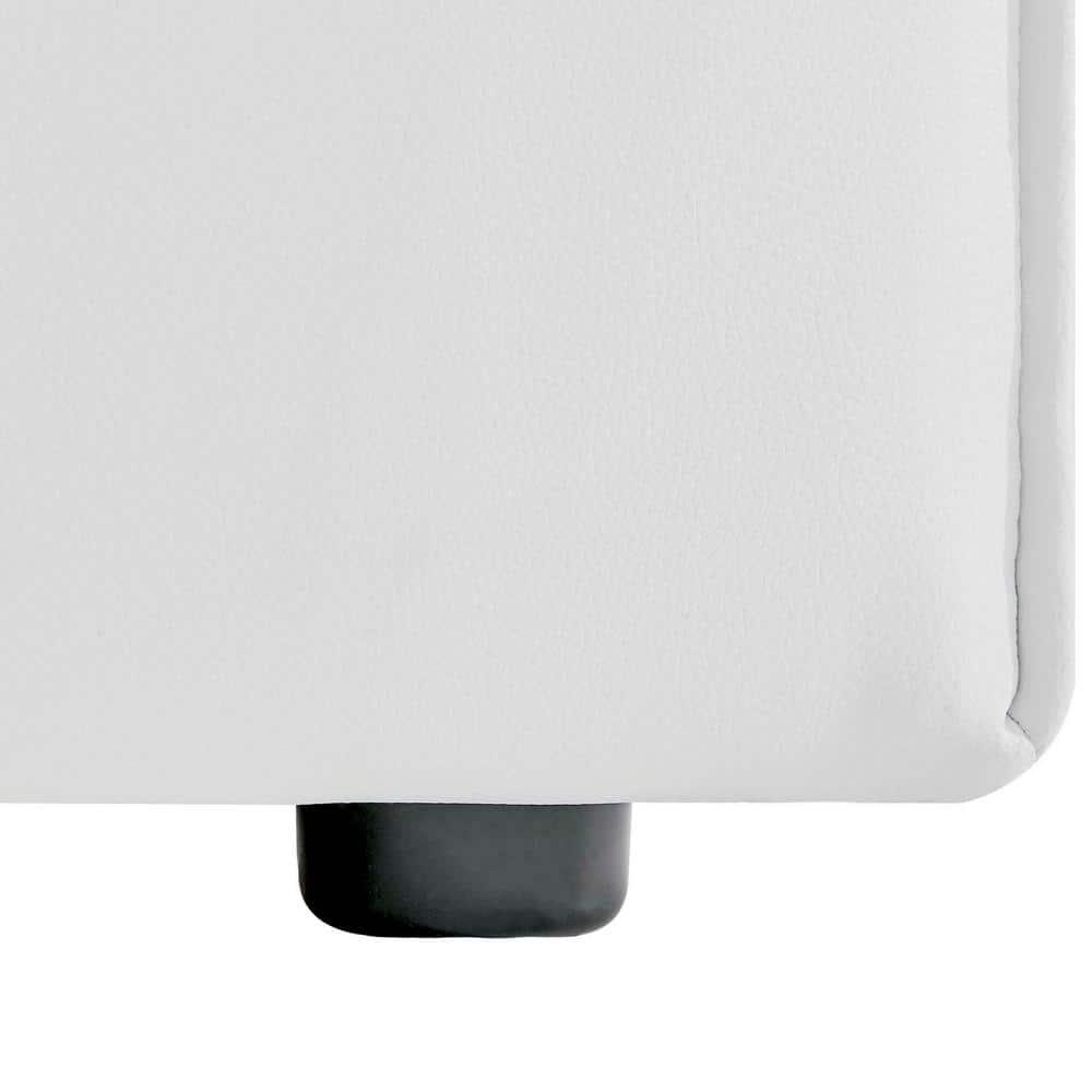 Modway Mingle Vegan Leather Armless Chair in White