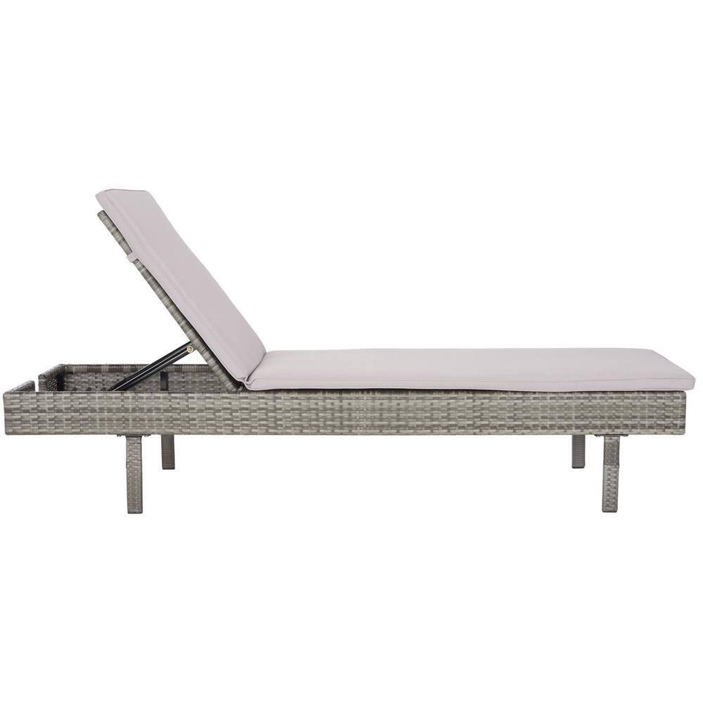 Cam Sunlounger - Outdoor - PAT7501 - Grey/Grey -Safavieh