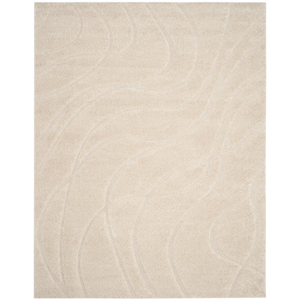 SAFAVIEH Florida Tamzen Abstract Shag Area Rug, Cream, 8' x 10'