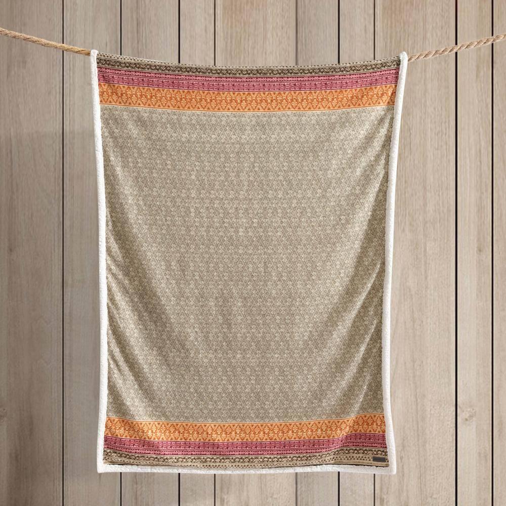 Eddie Bauer Eddie Bauer Printed Plush Fleece/Sherpa Oversized Throw Blanket